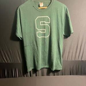 Michigan State Spartans Vintage Best T-Shirt Green Block S Logo size L